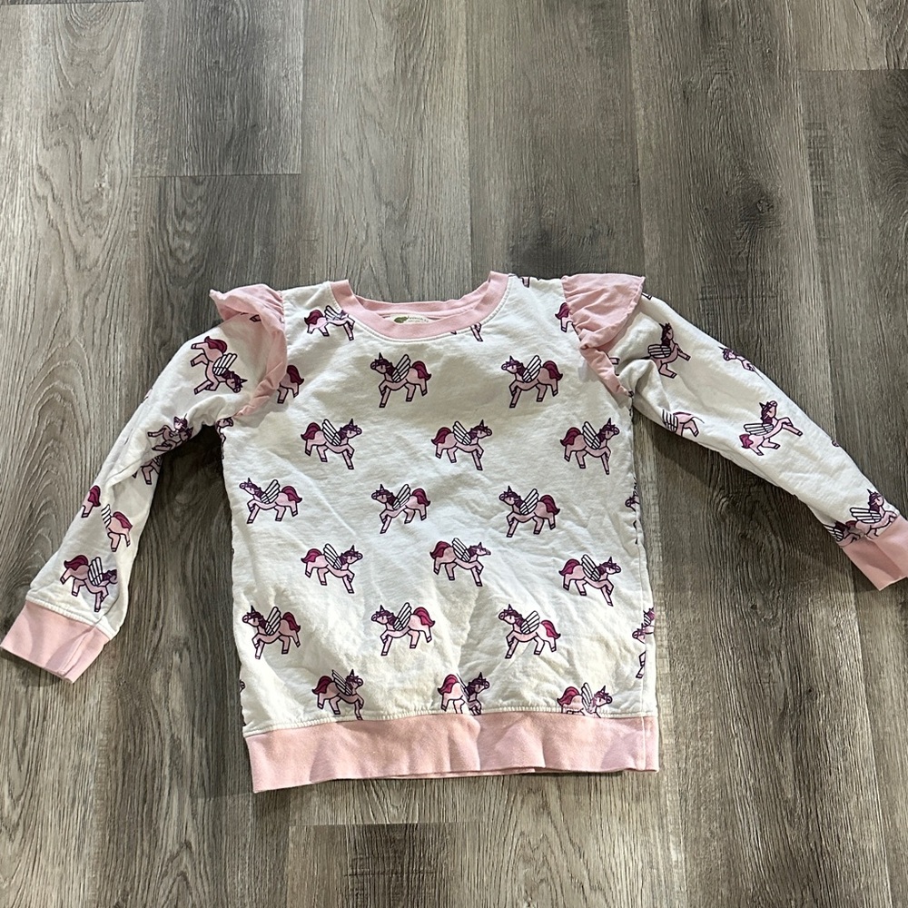 Monica and Andy Pink Unicorn Kids Shirt size 10 stains